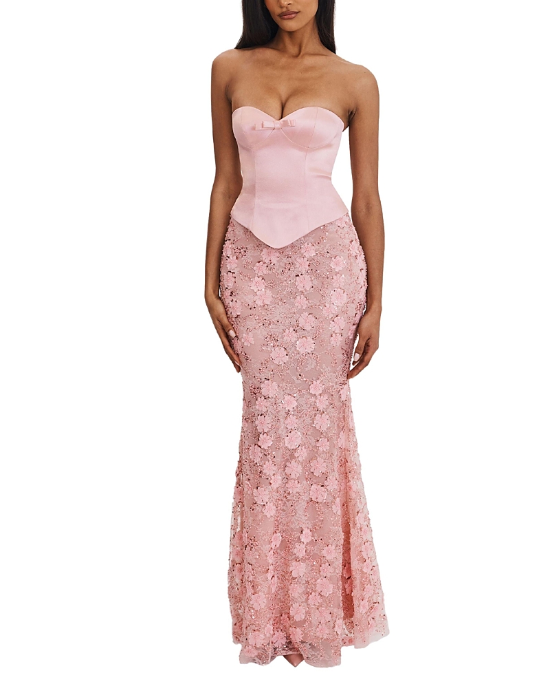 Miss Circle Uliya Strapless Mermaid Peplum Maxi Dress