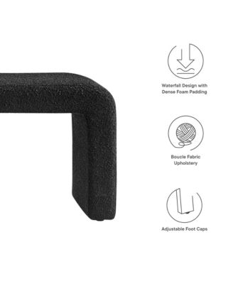  Simba Boucle Fabric Waterfall Long Bench