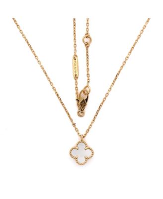  Sweet Alhambra Pendant Necklace 18K Gold and Mother of Pearl, 16"