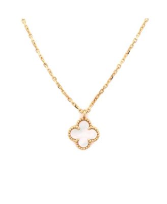  Sweet Alhambra Pendant Necklace 18K Gold and Mother of Pearl, 16"