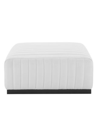 Conjure Channel Tufted Upholstered Fabric Ottoman
