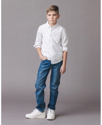 Boys' Organic Long Sleeve Seersucker Shirt - Little Kid