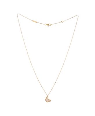  Sweet Alhambra Butterfly Pendant Necklace 18K Gold and Mother of Pearl, 15.75"