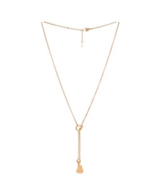 Small Kelly Clochette Pendant Necklace 18K Rose Gold, 15.75"