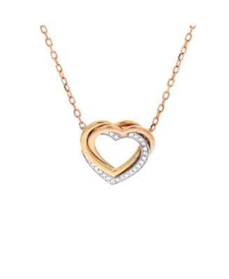  Trinity de Cartier Heart Pendant Necklace 18K Tricolor Gold with Diamonds, 16.25"