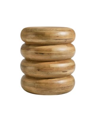 Ellery Round Stacked Wood Side Table