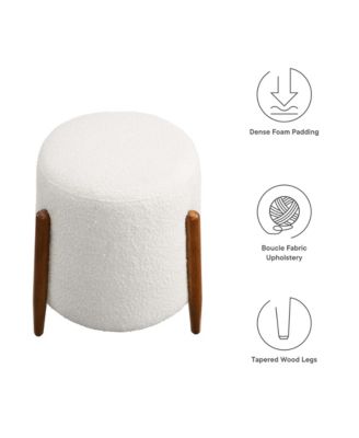 Riven Upholstered Boucle Fabric Ottoman