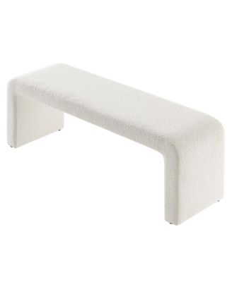  Simba Boucle Fabric Waterfall Long Bench