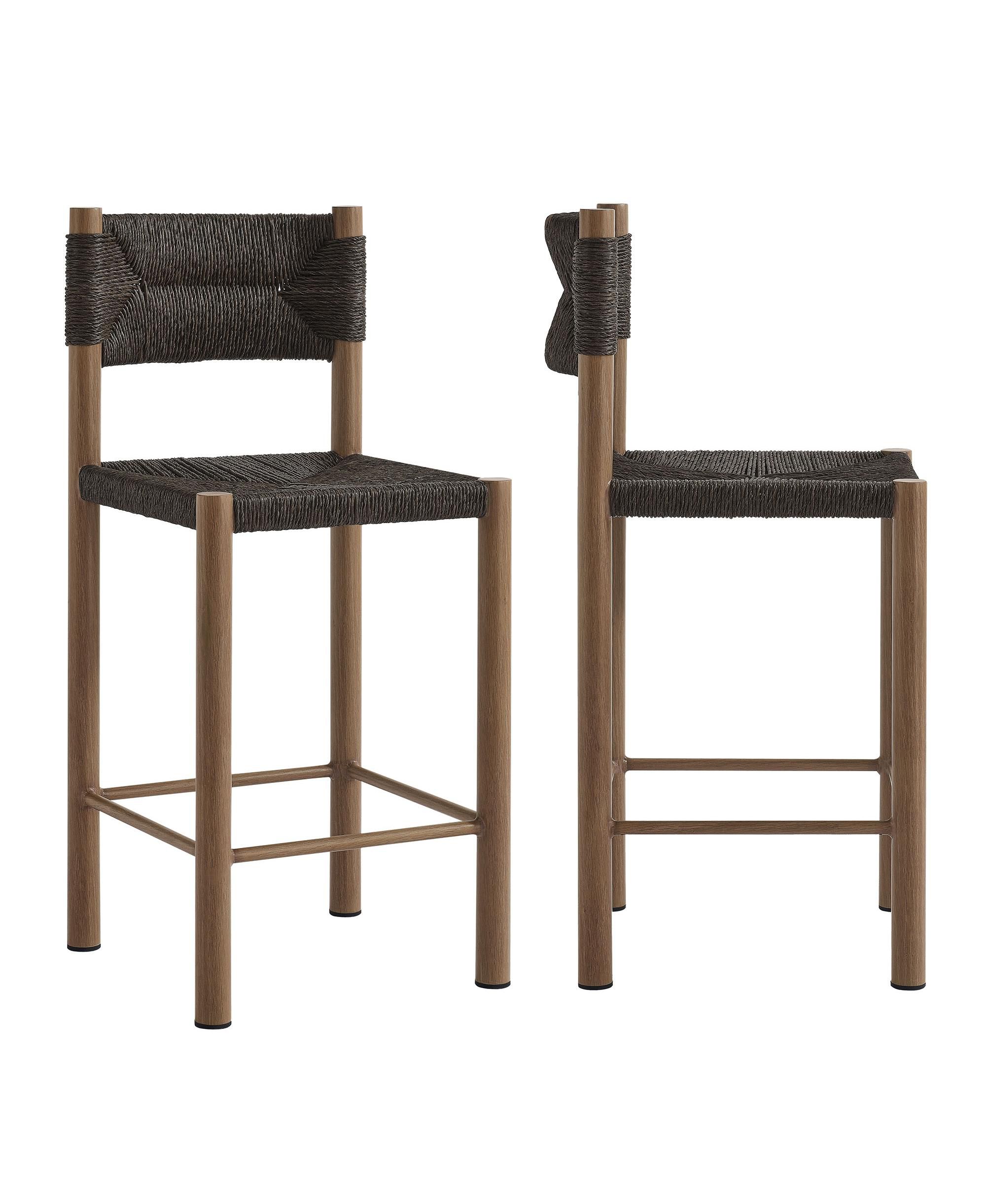 Parkland Outdoor Patio Rattan and Aluminum Counter Stools, Set of 2 - Image 1