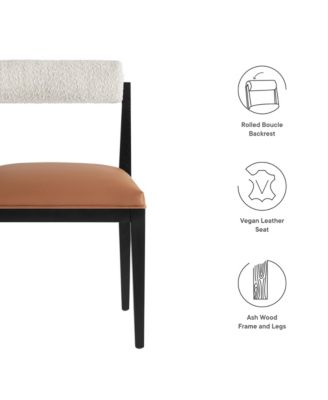  Kai Boucle and Faux Leather Dining Chair