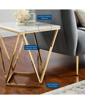  Vertex Gold Metal Stainless Steel End Table