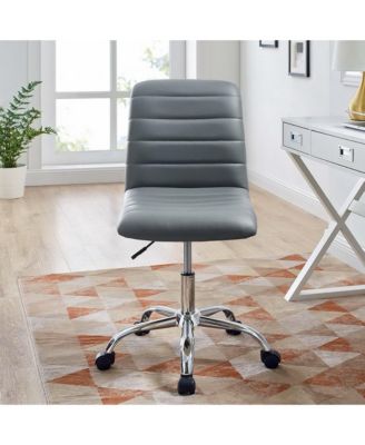  Ripple Armless Mid Back Vinyl Office Chair