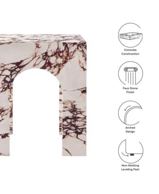 Valen Square Indoor - Outdoor Patio Arched Concrete Side Table