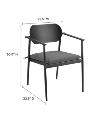 Aeris Stackable Outdoor Patio Aluminum Dining Armchair, Set of 2