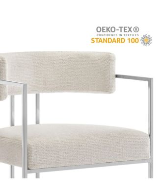 Huron Curved Back Fabric and Metal Dining Accent Chair