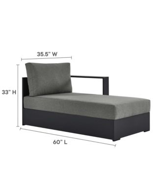 Tahoe Outdoor Patio Powder-Coated Aluminum Modular Right-Facing Chaise Lounge