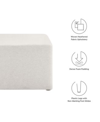  Callum Large 28" Square Woven Heathered Fabric Upholstered Ottoman