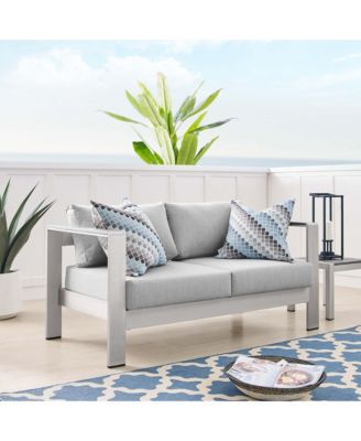  Shore Sunbrella Fabric Aluminum Outdoor Patio Loveseat