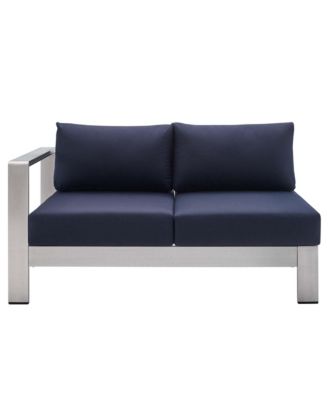  Shore Sunbrella Fabric Aluminum Outdoor Patio Left-Arm Loveseat