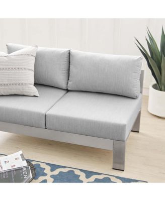  Shore Sunbrella Fabric Aluminum Outdoor Patio Left-Arm Loveseat