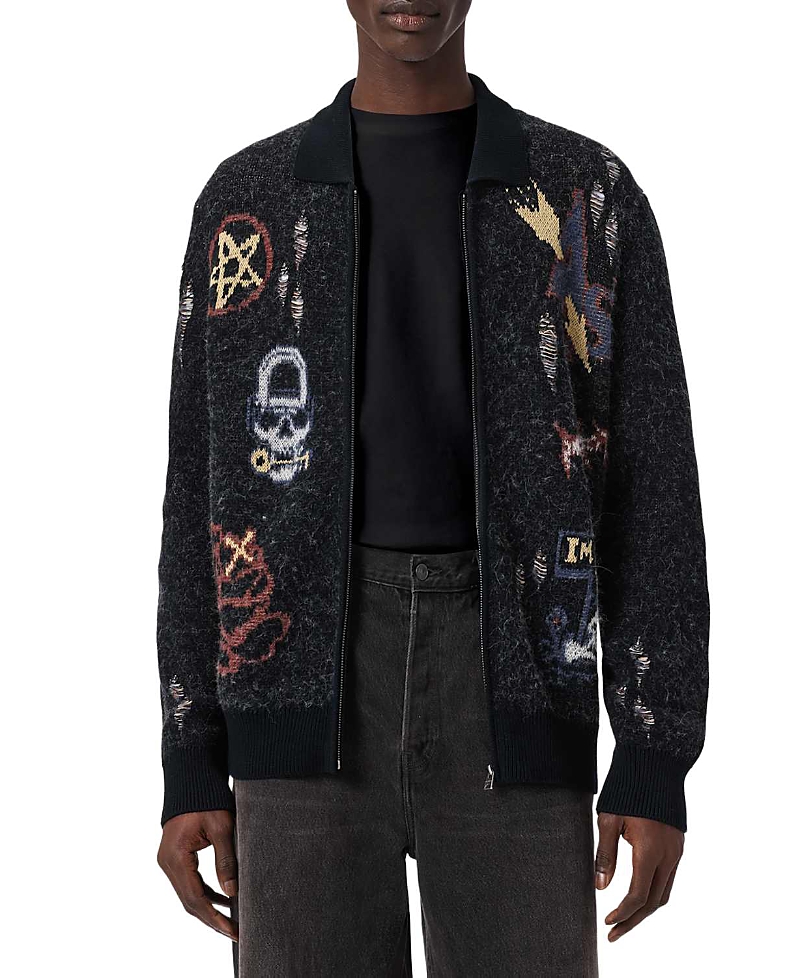 Allsaints Meller Graphic Cardigan Sweater