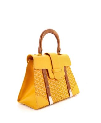  MM Saigon Top Handle Bag Coated Canvas with Leather