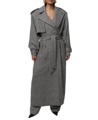  Herringbone Oversized Trench Coat