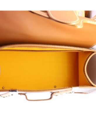 Mini Structured Saigon Top Handle Bag Coated Canvas with Leather