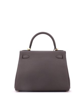 Kelly 28 Handbag Grey Togo with Gold Hardware
