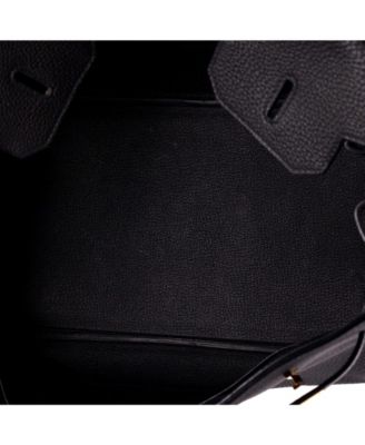 Birkin 35 Handbag Black Clemence with Gold Hardware