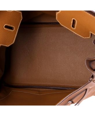 Birkin 35 Handbag Brown Togo with Palladium Hardware