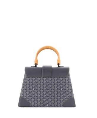  MM Saigon Top Handle Bag Coated Canvas with Leather