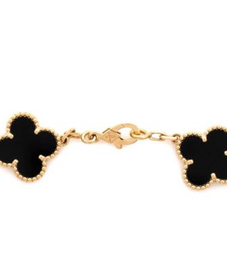  Vintage Alhambra 5 Motifs Bracelet 18K Gold and Onyx
