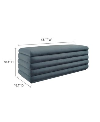 Mezzo Upholstered Performance Velvet Storage Bench