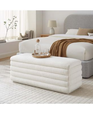 Mezzo Boucle Upholstered Storage Bench