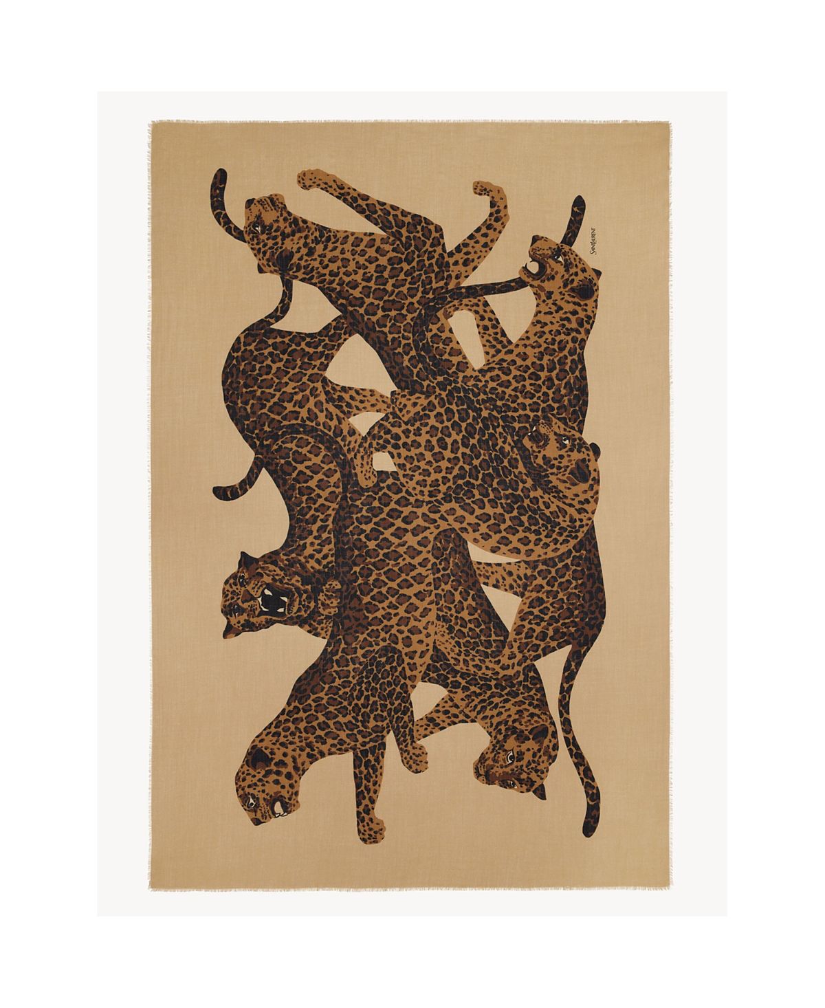 Saint Laurent Leopard Stole Scarf