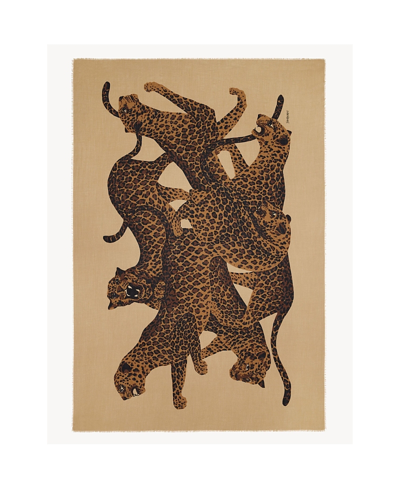 Saint Laurent Leopard Stole Scarf