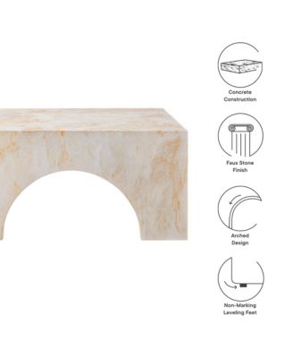 Valen Indoor - Outdoor Patio Arched Concrete Coffee Table