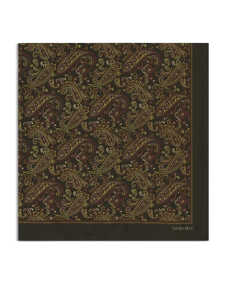 Saint Laurent Square Scarf in Paisley Silk Twill