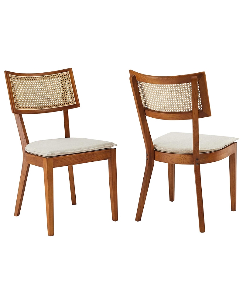Modway Caledonia Fabric Upholstered Wood Dining Chair, Set of 2