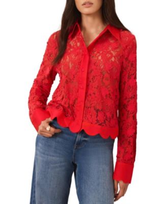  Women's Lace Cropped Shirt