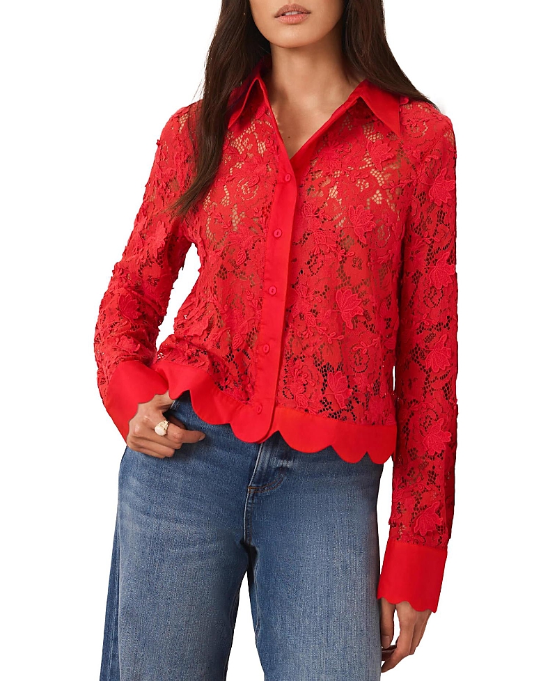 Mint Velvet Women's Lace Cropped Shirt