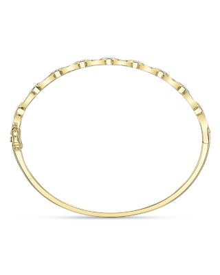 14K Yellow Gold Diamond Mariner Link Bangle Bracelet