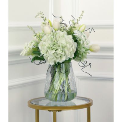 European Hand Tie Crackle Vase Floral Arrangement