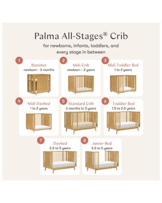 Palma 8 in  Convertible All-Stages&reg; Crib with Bassinet & Toddler Bed Kits