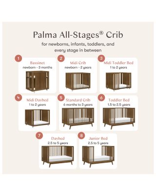 Palma 8 in  Convertible All-Stages&reg; Crib with Bassinet & Toddler Bed Kits
