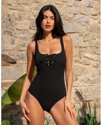 Taylor Lace-Up Underwire One-Piece Swimsuit in Eco Texture