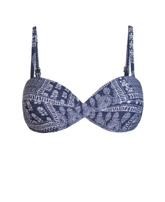 Loryn Twist Bandeau Print Bikini Top