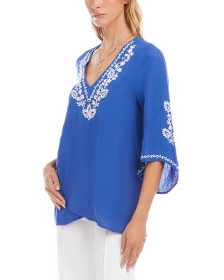 Bracelet Sleeve Embroidered Asymmetric Top
