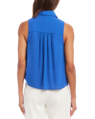 Sleeveless Tie Front Top
